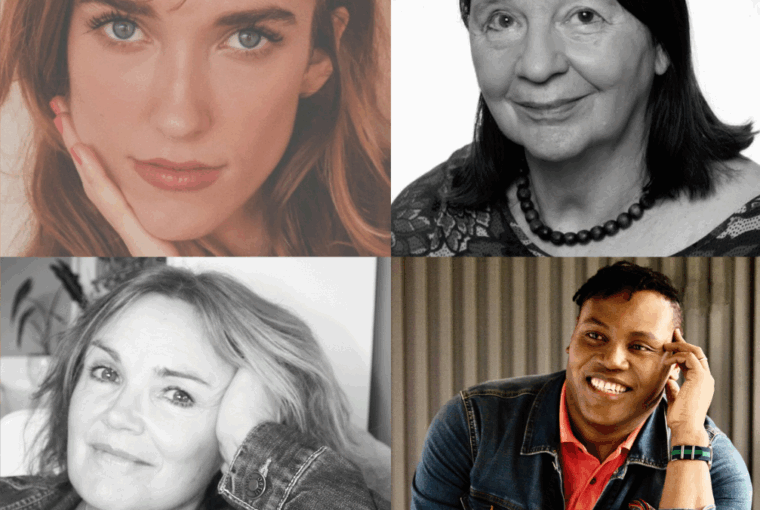 Headshots of the authors featured in Barbican Fest 25 arranged in a two-by-two grid. Clockwise from top left: Sam Lee, Miranda Miller, Damion O. Spencer, Karen Stevens.